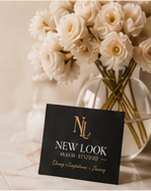 NL Hair Studio business card with flowers